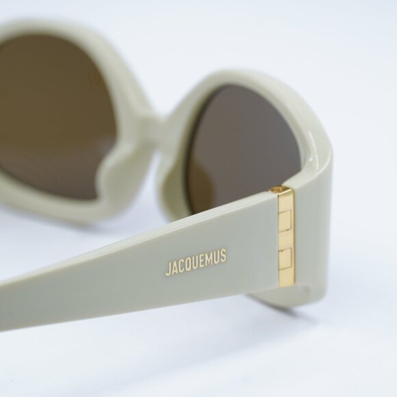 Jacquemus COLAPSO JAC/15 C3 Sunglasses Beige Geometric Frame, Brown Lenses - Picture 5 of 11